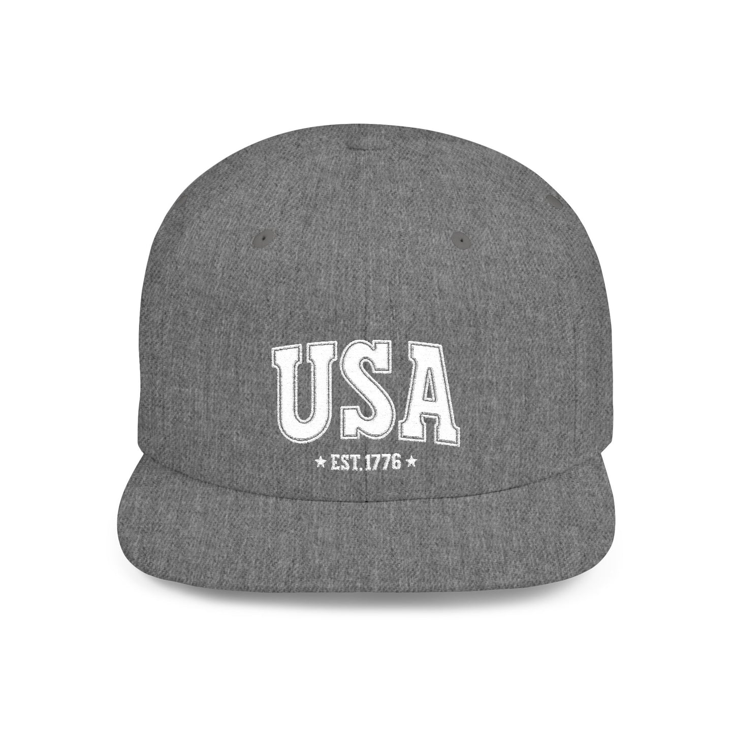 Princess Grace  USA Flat Bill Snapback Cap - Est. 1776 | Casual Style for All Occasions