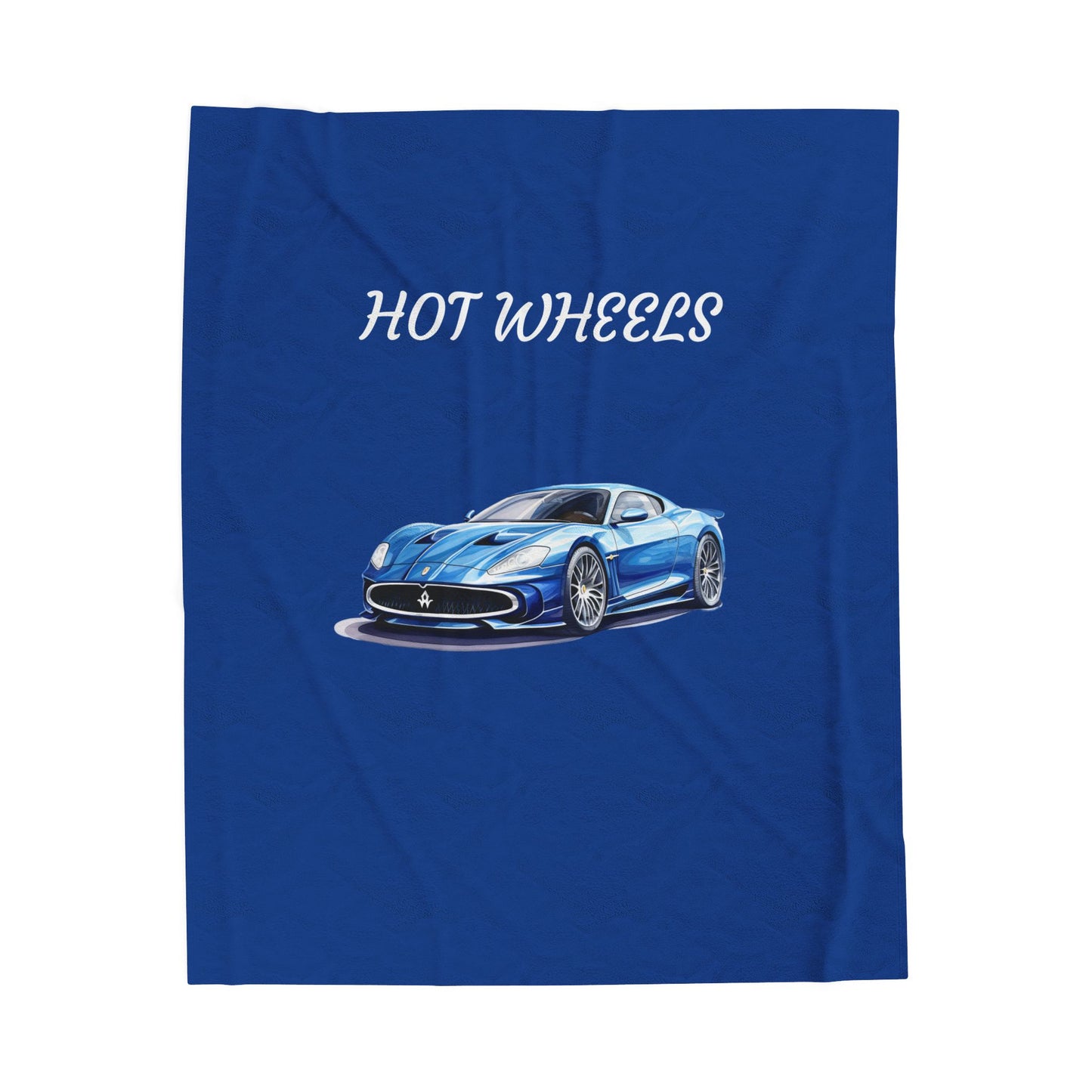 Princess Grace  Hot Wheels Velveteen Plush Blanket  Cozy Blue Car Blanket for Car Lovers & Kids