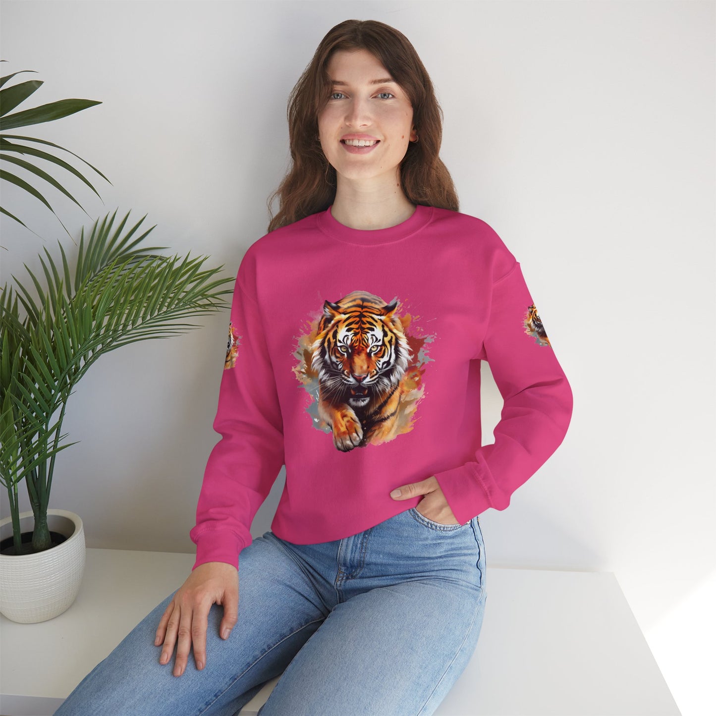 Princess Grace  Majestic Tiger Unisex Heavy Blend Crewneck Sweatshirt