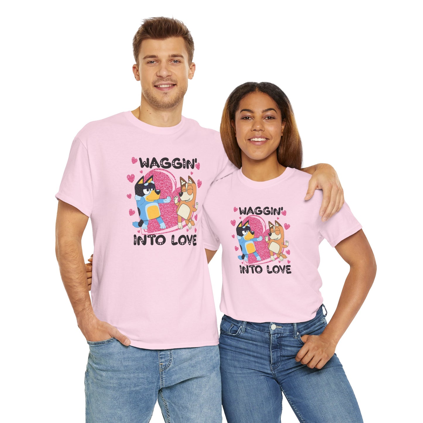 Princess Grace  Bluey  Waggin' Into Love Unisex Heavy Cotton Tee  Cute Pet Themed Shirt for Animal Lovers