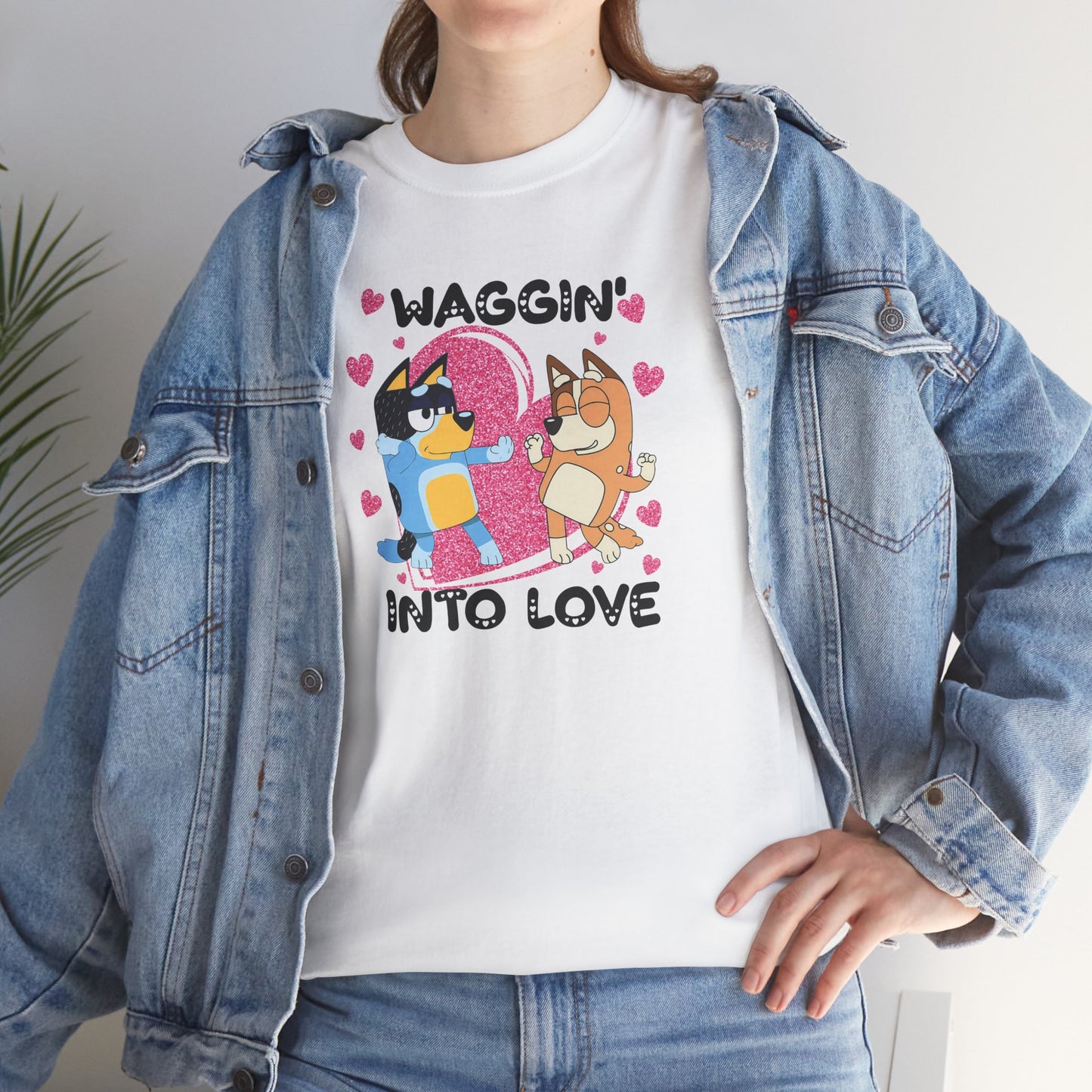 Princess Grace  Bluey  Waggin' Into Love Unisex Heavy Cotton Tee  Cute Pet Themed Shirt for Animal Lovers