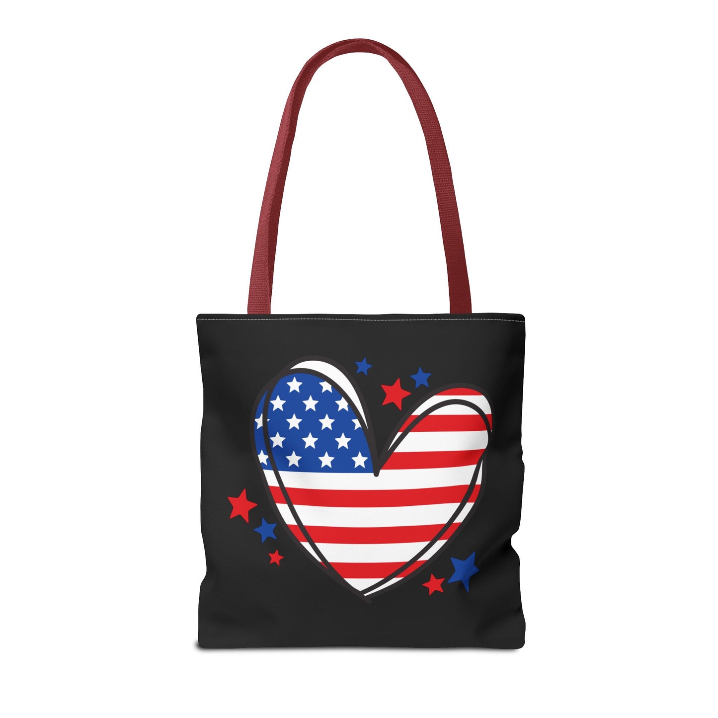 Princess Grace  Patriotic Heart Tote Bag  USA Flag Design for Holidays & Everyday Use