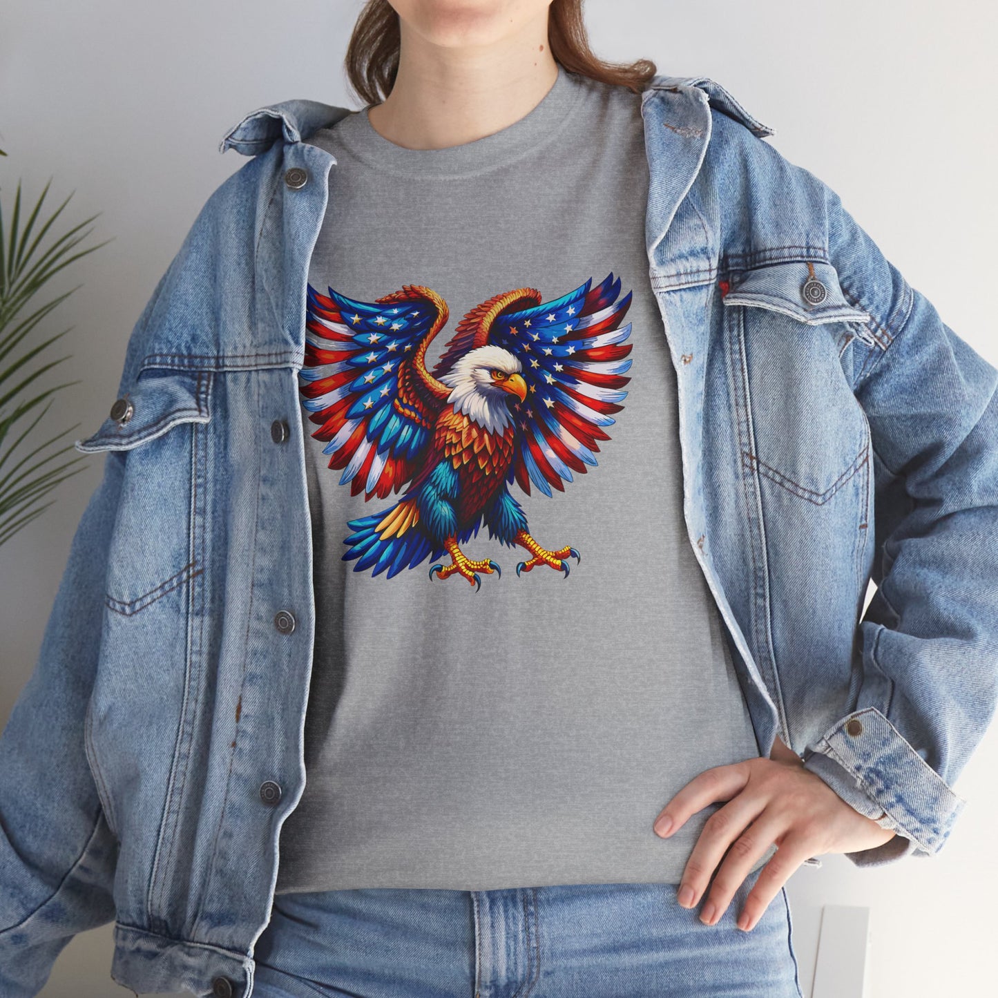 Princess Grace  Patriotic Eagle Graphic Tee  Unisex Heavy Cotton T-Shirt