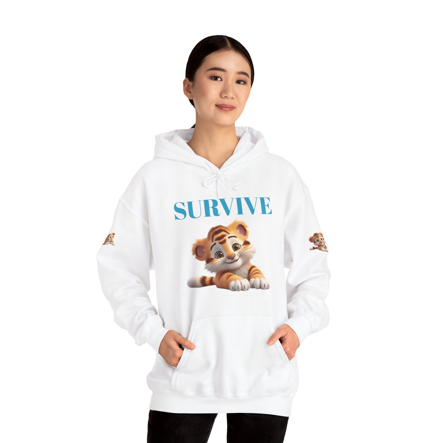 Princess Grace Survive Cute Tiger Survival Hooded Sweatshirt for Animal Lovers