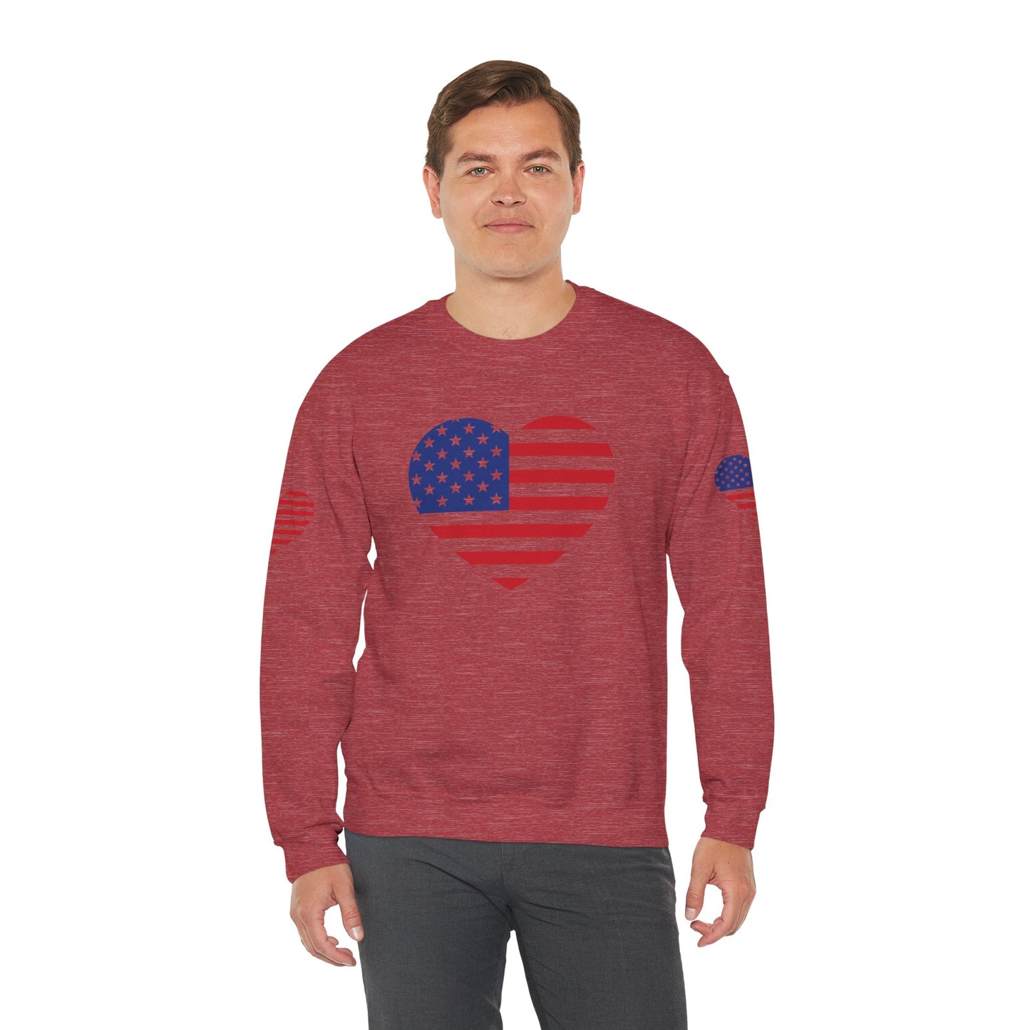 Princess Grace USA Heart Unisex Crewneck Sweatshirt Cozy American Pride