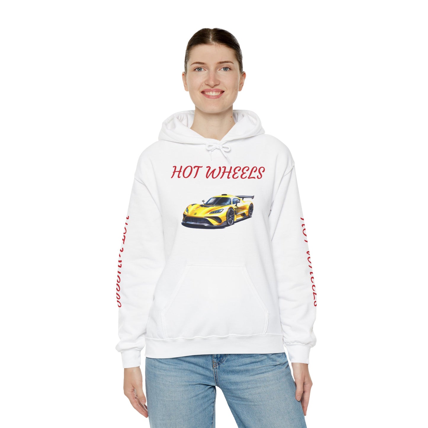 Princess Grace  Hot Wheels Unisex Hooded Sweatshirt Stylish Car Graphic with Bold Text