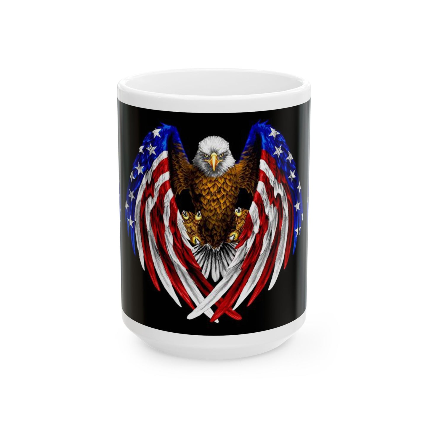 Princess Grace Patriotic Eagle Ceramic Mug, 11oz 15oz, America Pride, Veteran Gift, Fourth of July, Coffee Cup, Collector's Item