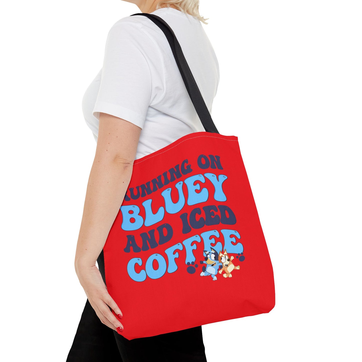 Princess Grace  Running on Bluey and Iced Coffee Tote Bag Fun & Functional Carryall