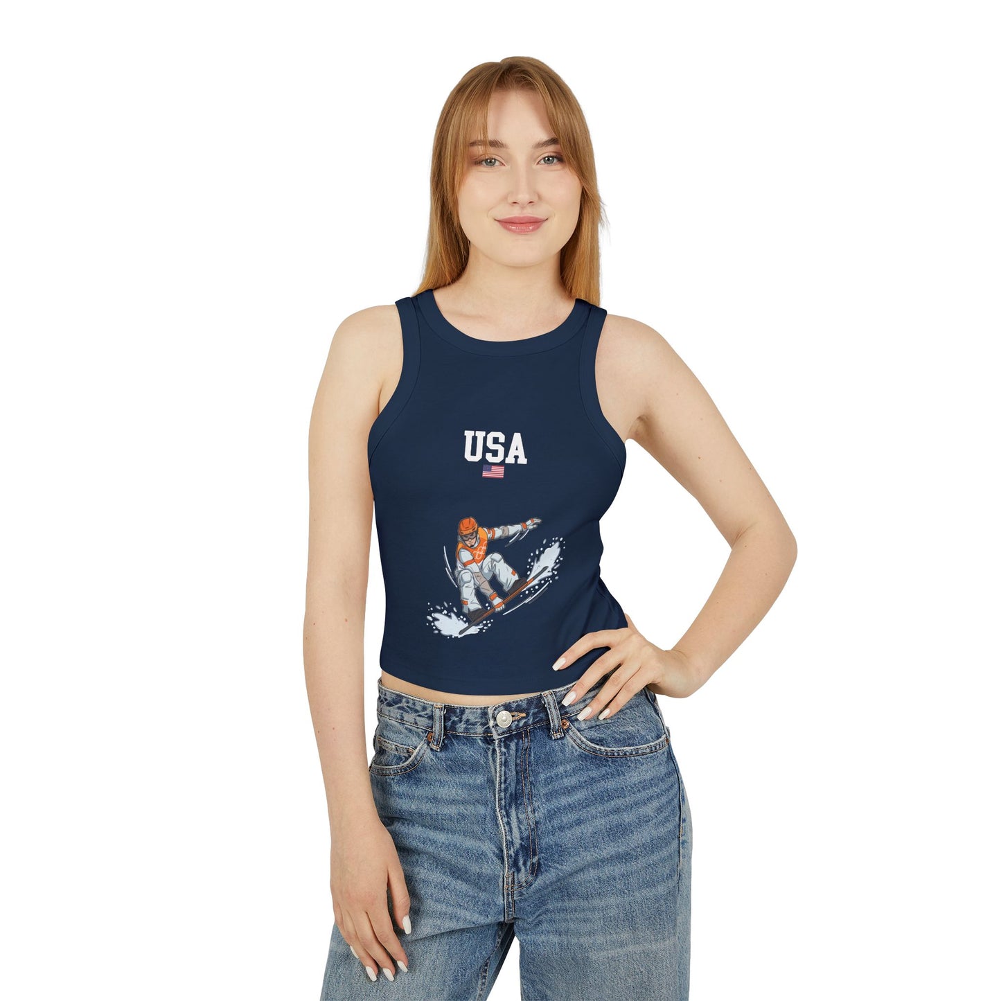 Princess Grace  TEAM USA  Women's Micro Rib Racer Tank Top