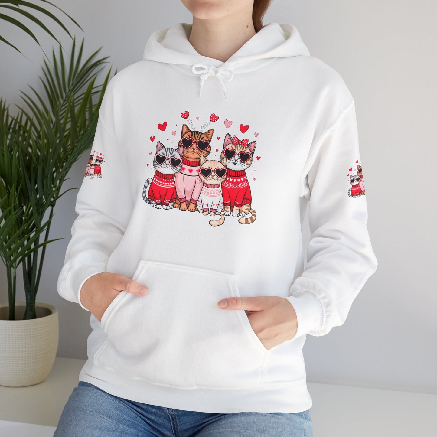 Princess Grace  Cute Cat Lovers Hoodie with Heart Design