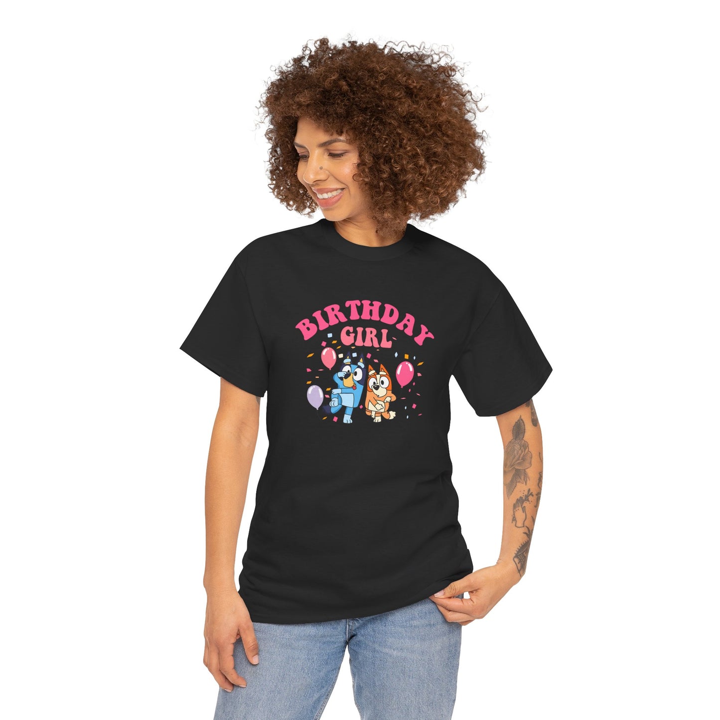 Princess Grace  Bluey  Birthday Girl Unisex Heavy Cotton Tee  Fun Party Attire for Celebrations