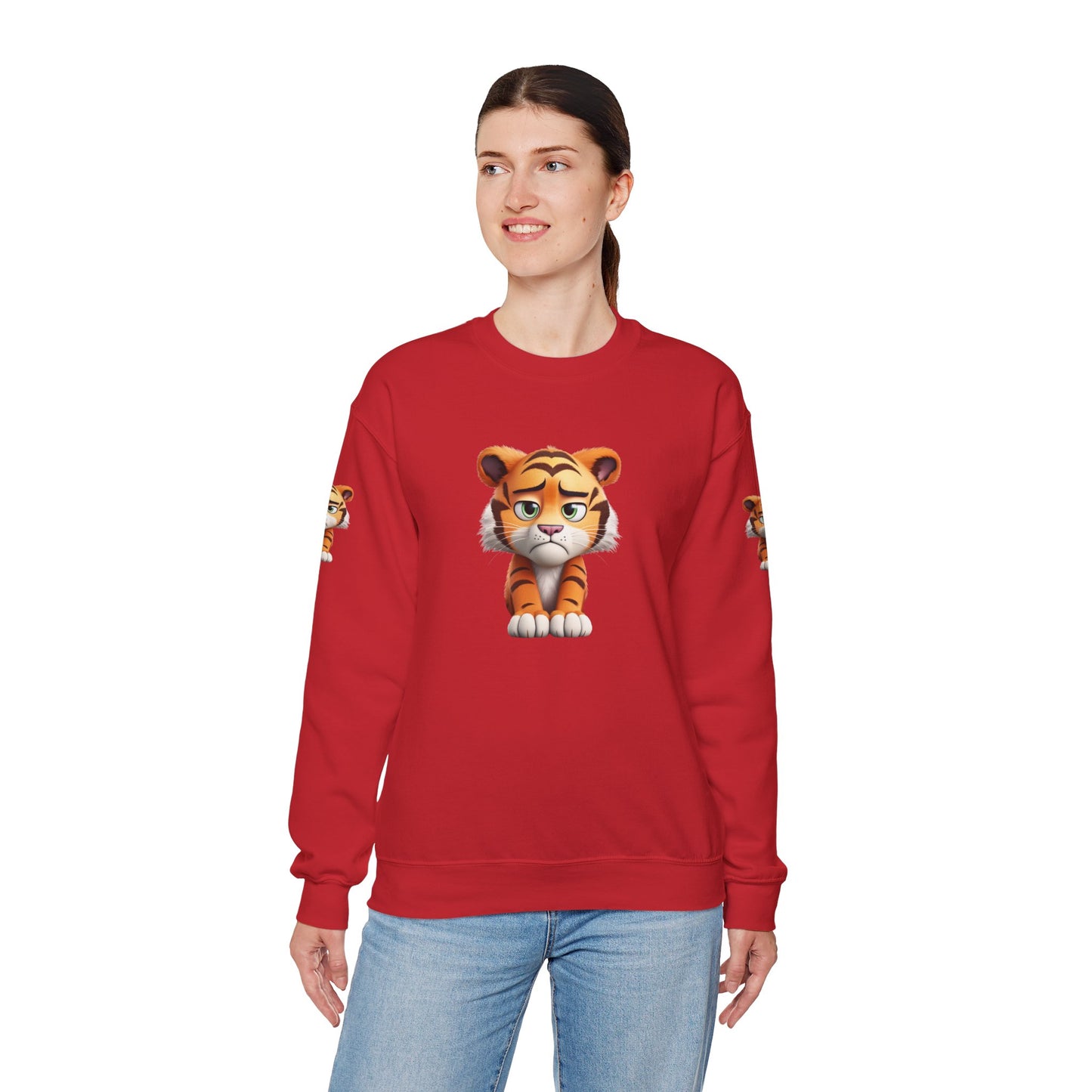 Princess Grace  Cute Tiger Graphic Unisex Crewneck Sweatshirt