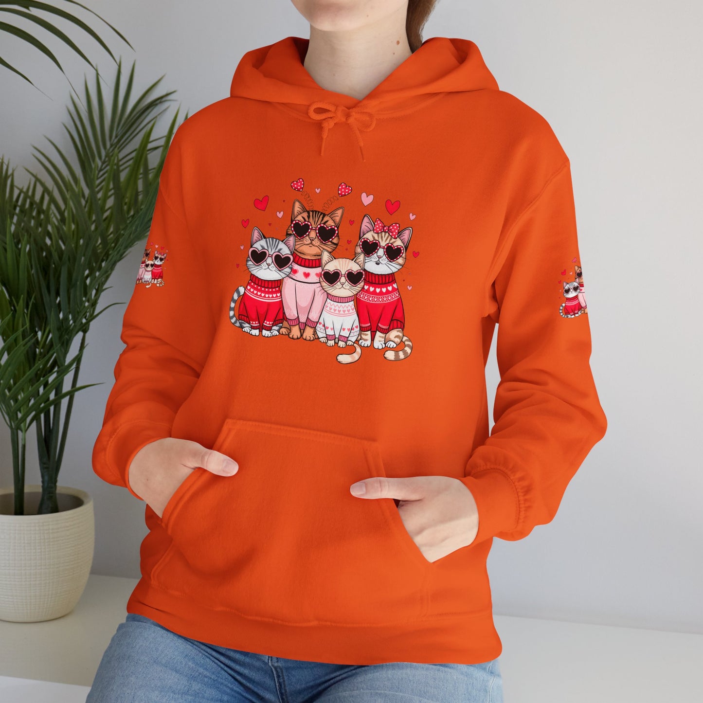 Princess Grace  Cute Cat Lovers Hoodie with Heart Design