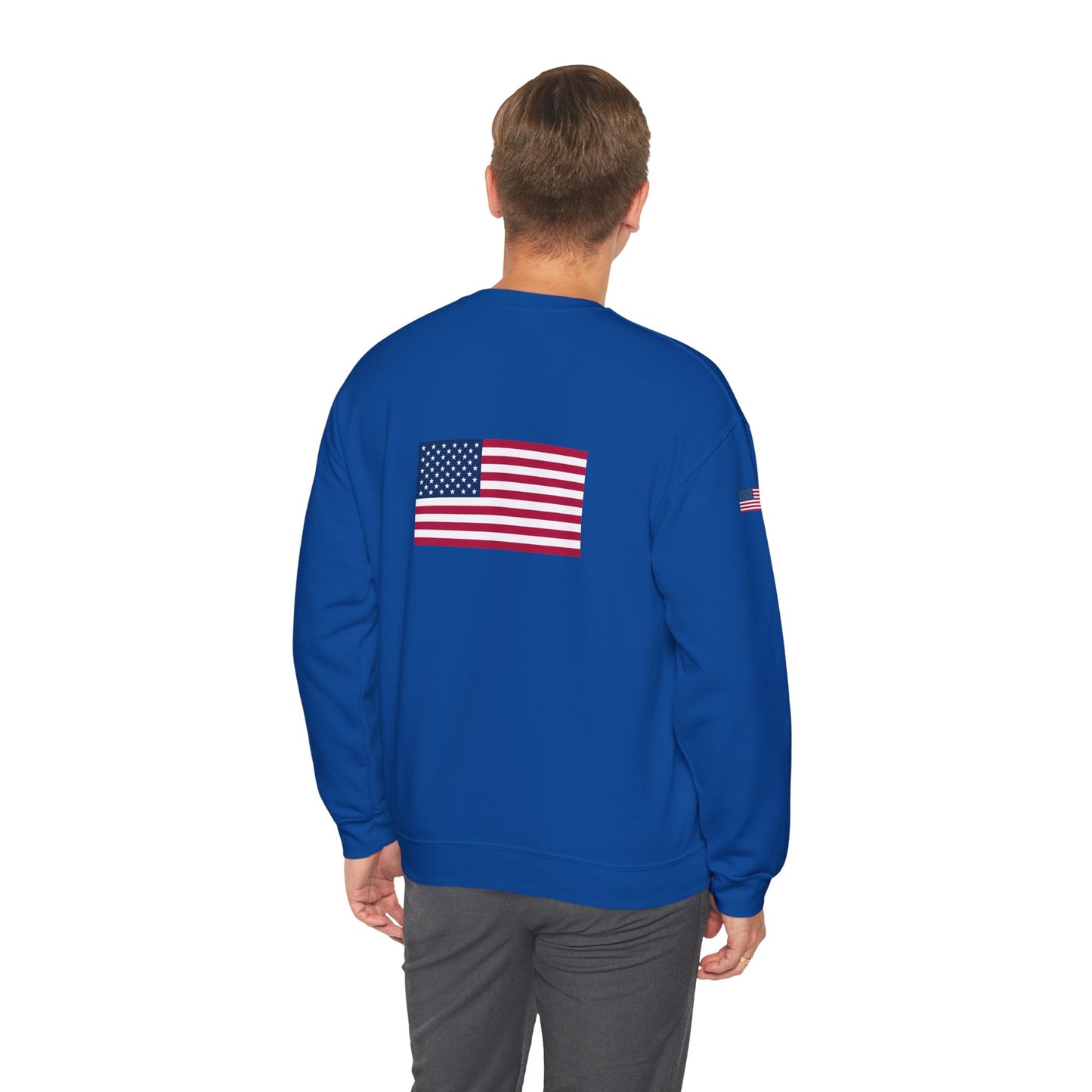 Princess Grace  TAEM USA  Patriotic Unisex Crewneck Sweatshirt with American Flags