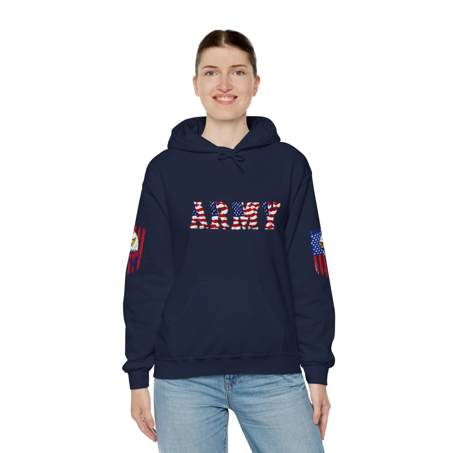 Princess Grace  Patriotic Army Eagle Hoodie  Unisex Heavy Blend Sweatshirt