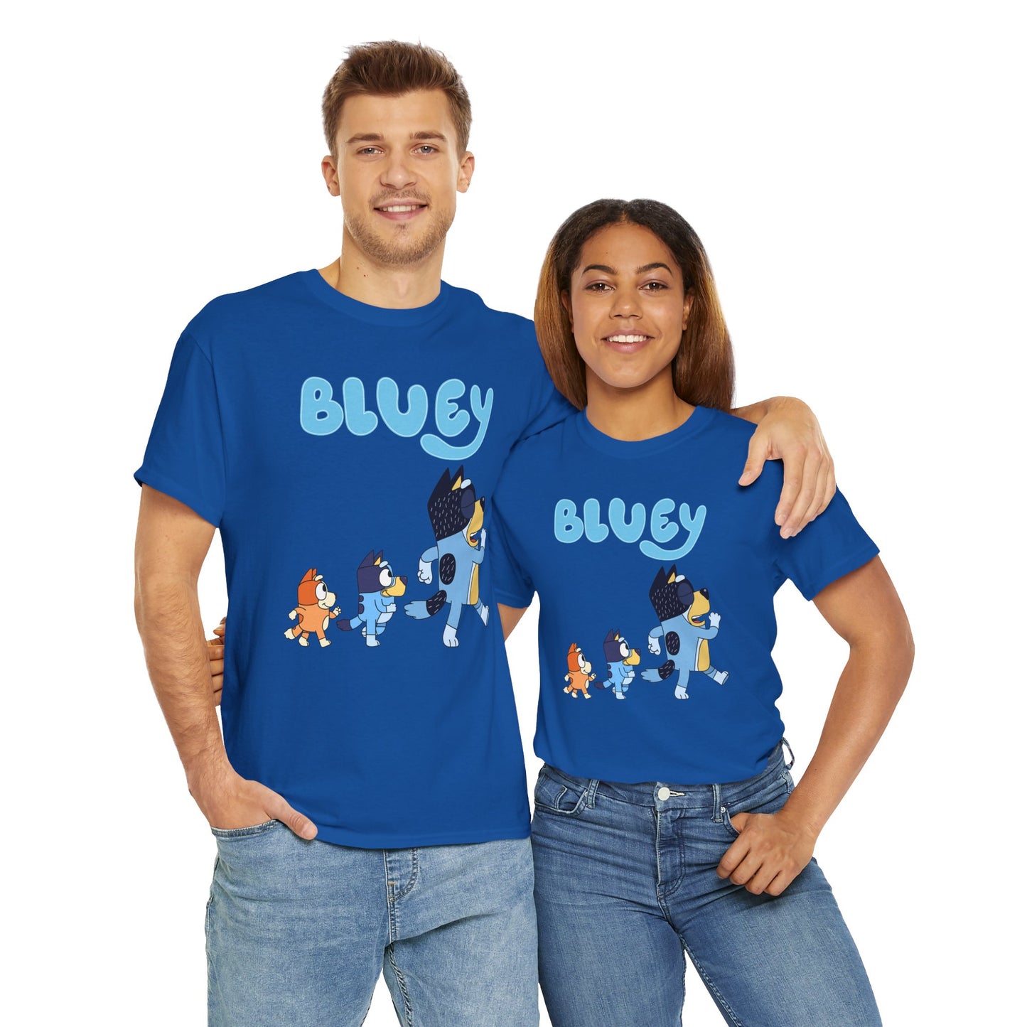 Princess Grace  Bluey Unisex Heavy Cotton Tee  Cute Cartoon T-Shirt for Kids and Adults