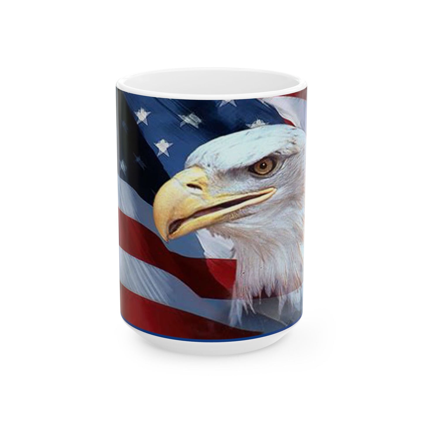 Princess Grace Patriotic Eagle Ceramic Mug 11oz & 15oz Perfect for Memorial Day, Fourth of July, Father's Day, Gifts for Veterans