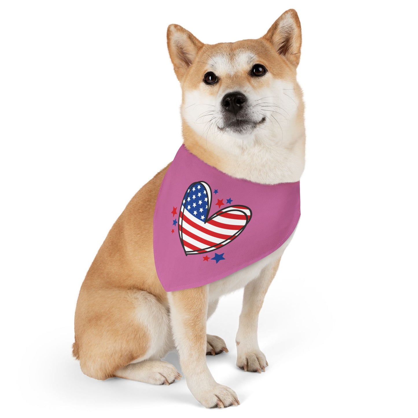 Princess Grace  Patriotic Pet Bandana Collar Heart and Stars Design for Dog Lovers