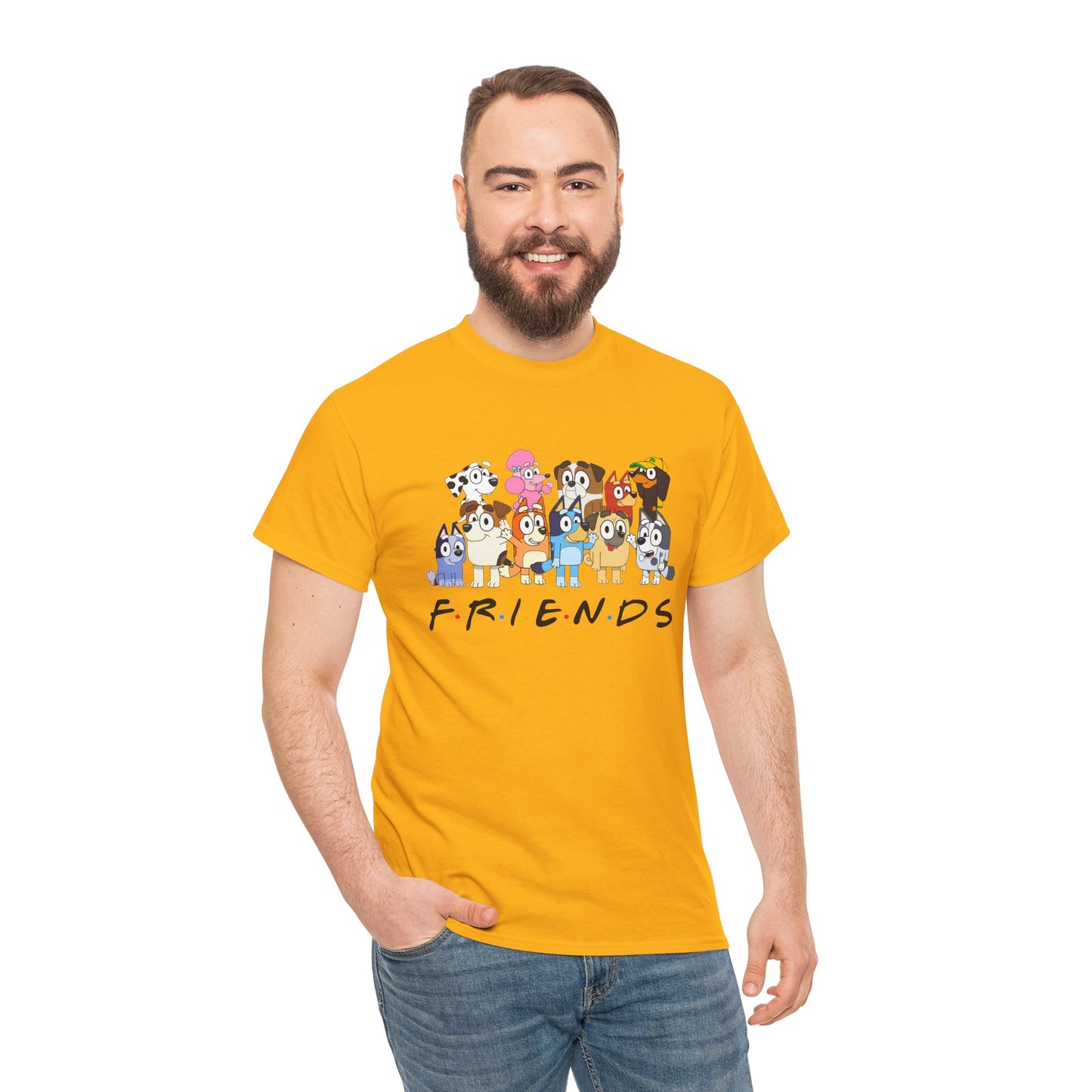 Princess Grace Bluey Friends Cartoon Unisex Heavy Cotton Tee  Fun & Playful Design