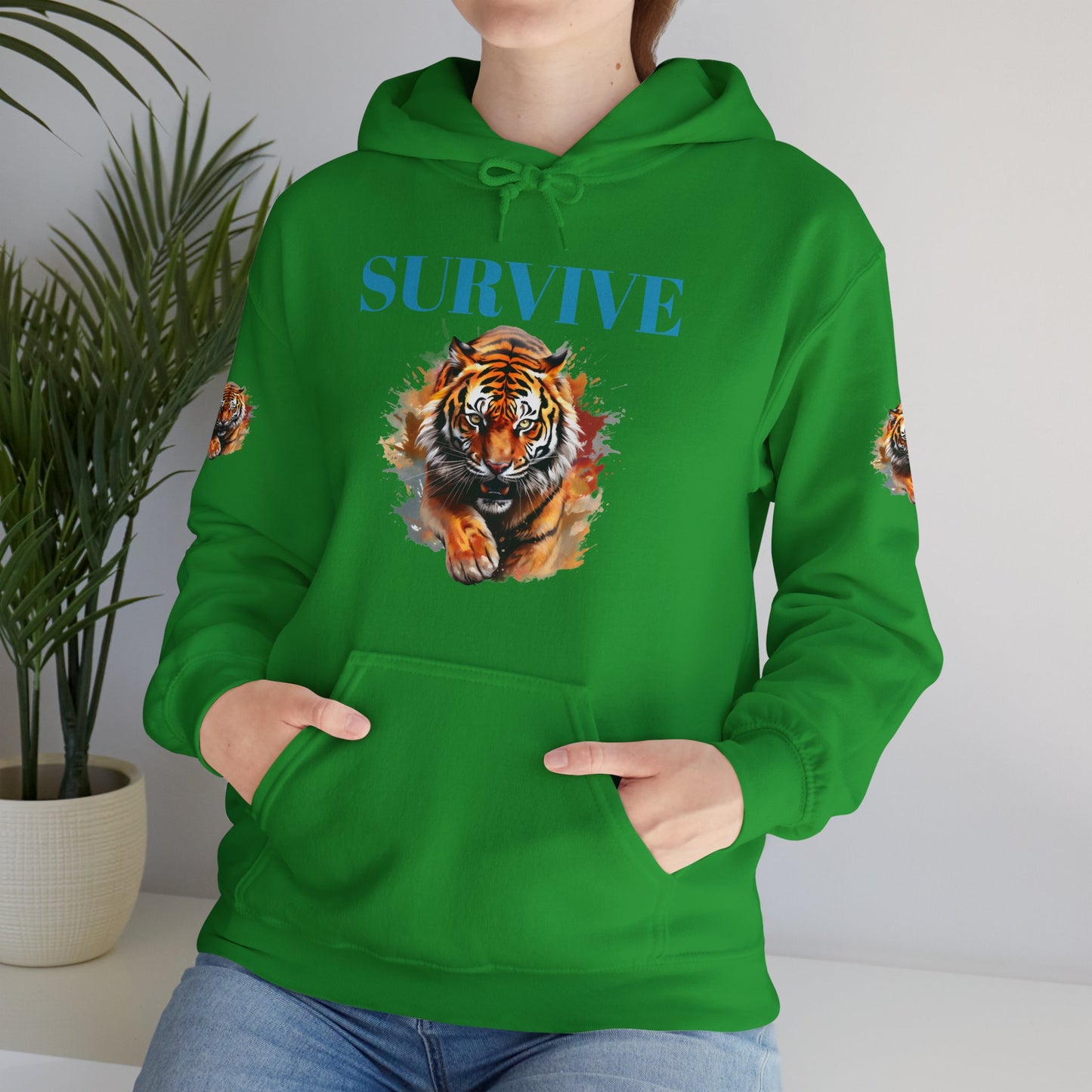 Princess Grace  Survive Tiger Unisex Heavy Blend Hoodie Fierce & Inspirational Sweatshirt