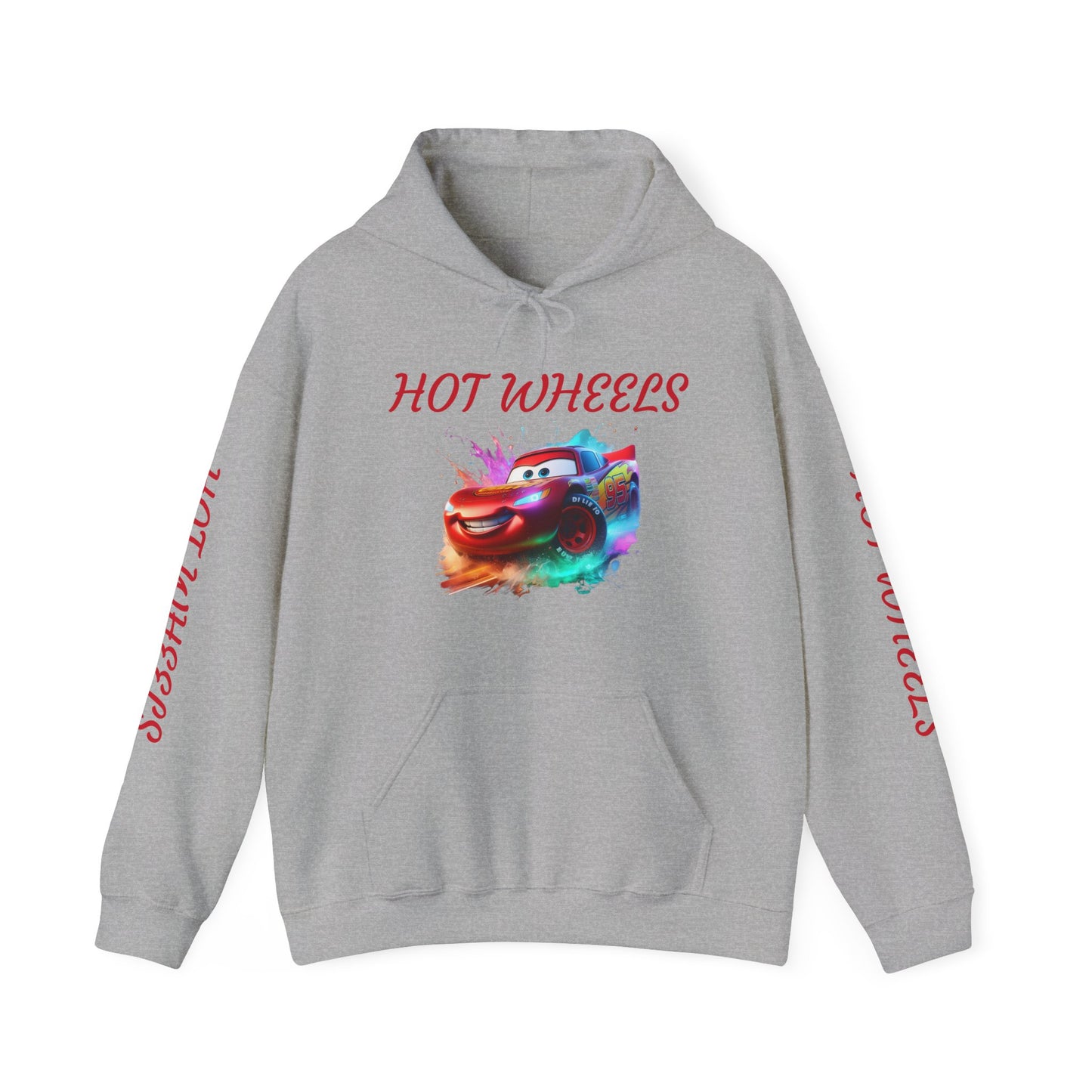 Princess Grace  Hot Wheels Unisex Heavy Blend Hooded Sweatshirt Fun and Colorful Racing Design