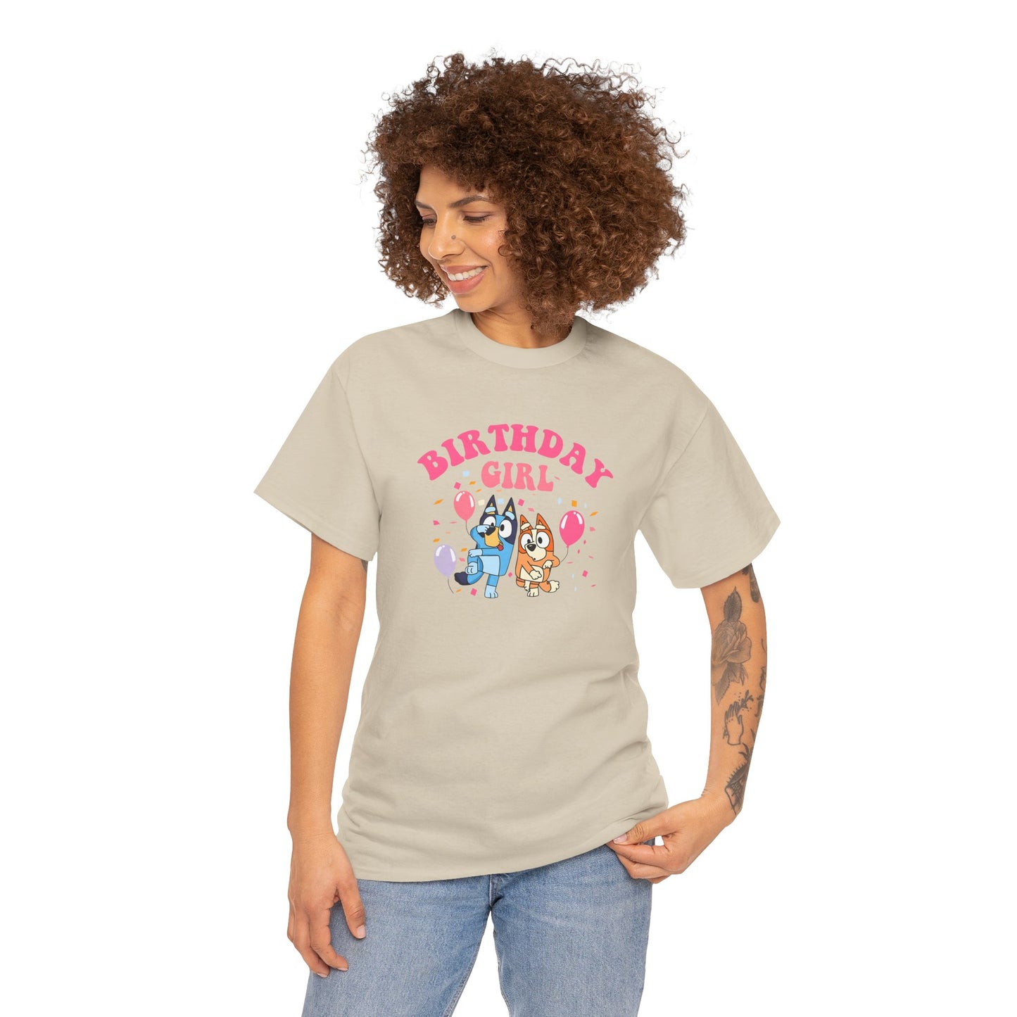 Princess Grace  Bluey  Birthday Girl Unisex Heavy Cotton Tee  Fun Party Attire for Celebrations