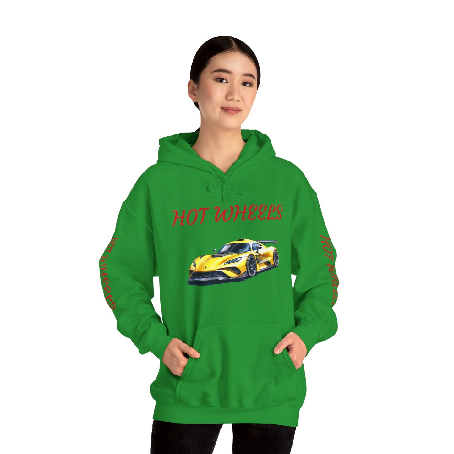 Princess Grace  Hot Wheels Unisex Hooded Sweatshirt Stylish Car Graphic with Bold Text