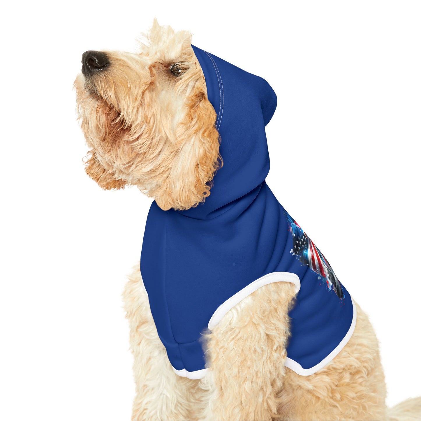 Princess Grace  Patriotic Pet Hoodie with Eagle and Truck Design