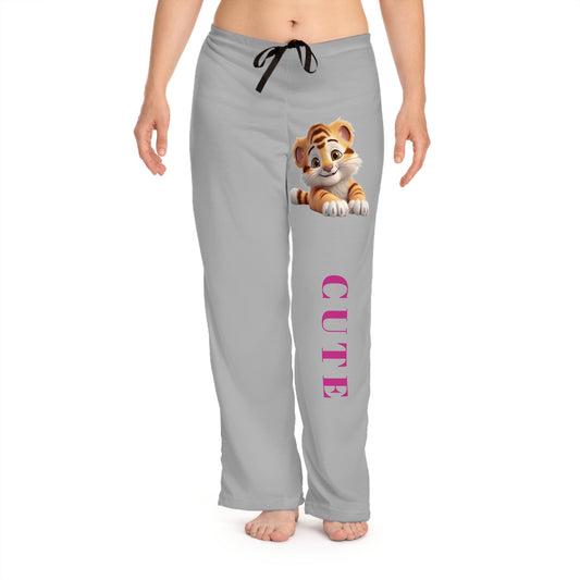 Princess Grace  Adorable Tiger Print Women's Pajama Pants  Cute & Comfy Sleepwear