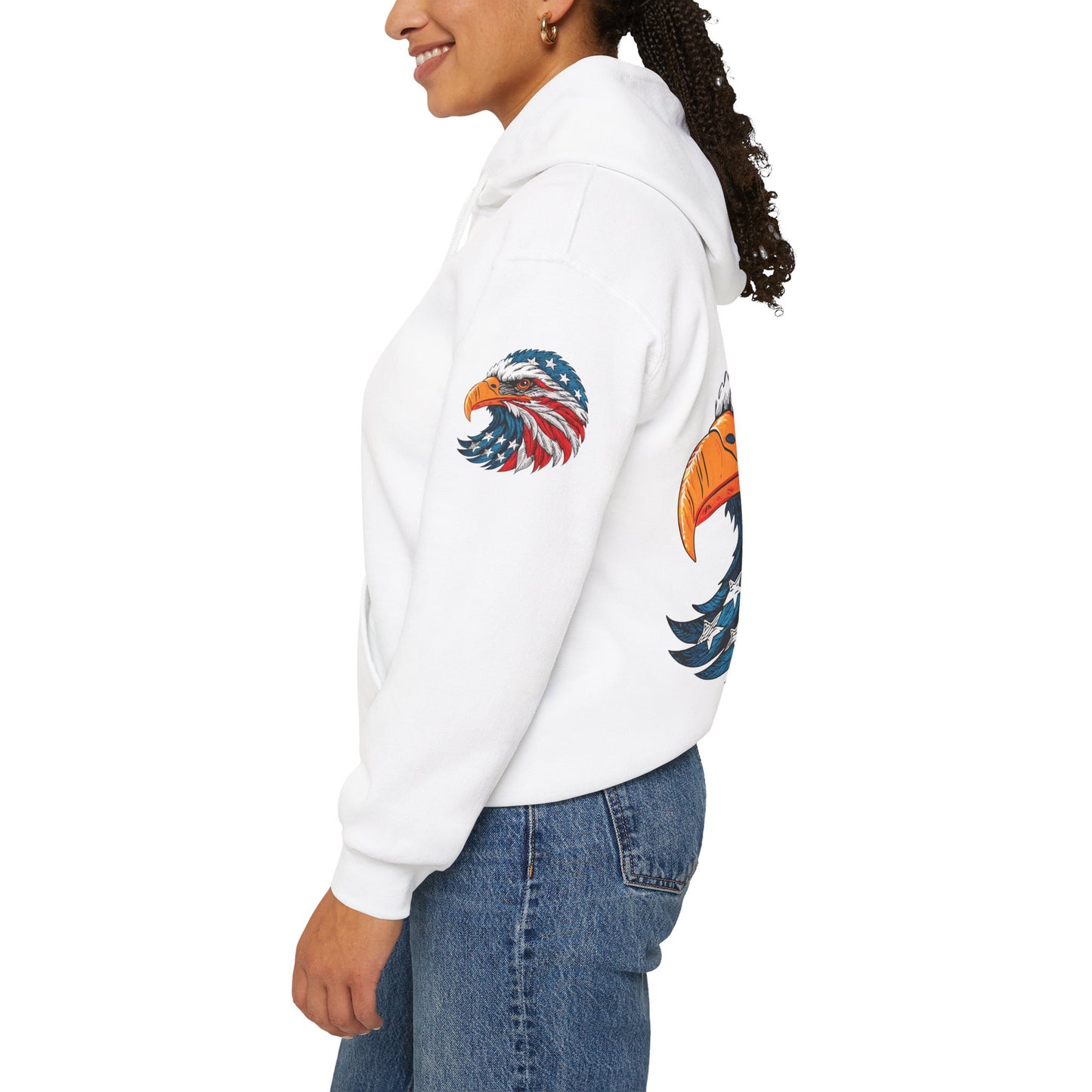 Princess Grace  Patriotic Eagle Hoodie  Unisex Heavy Blend Sweatshirt