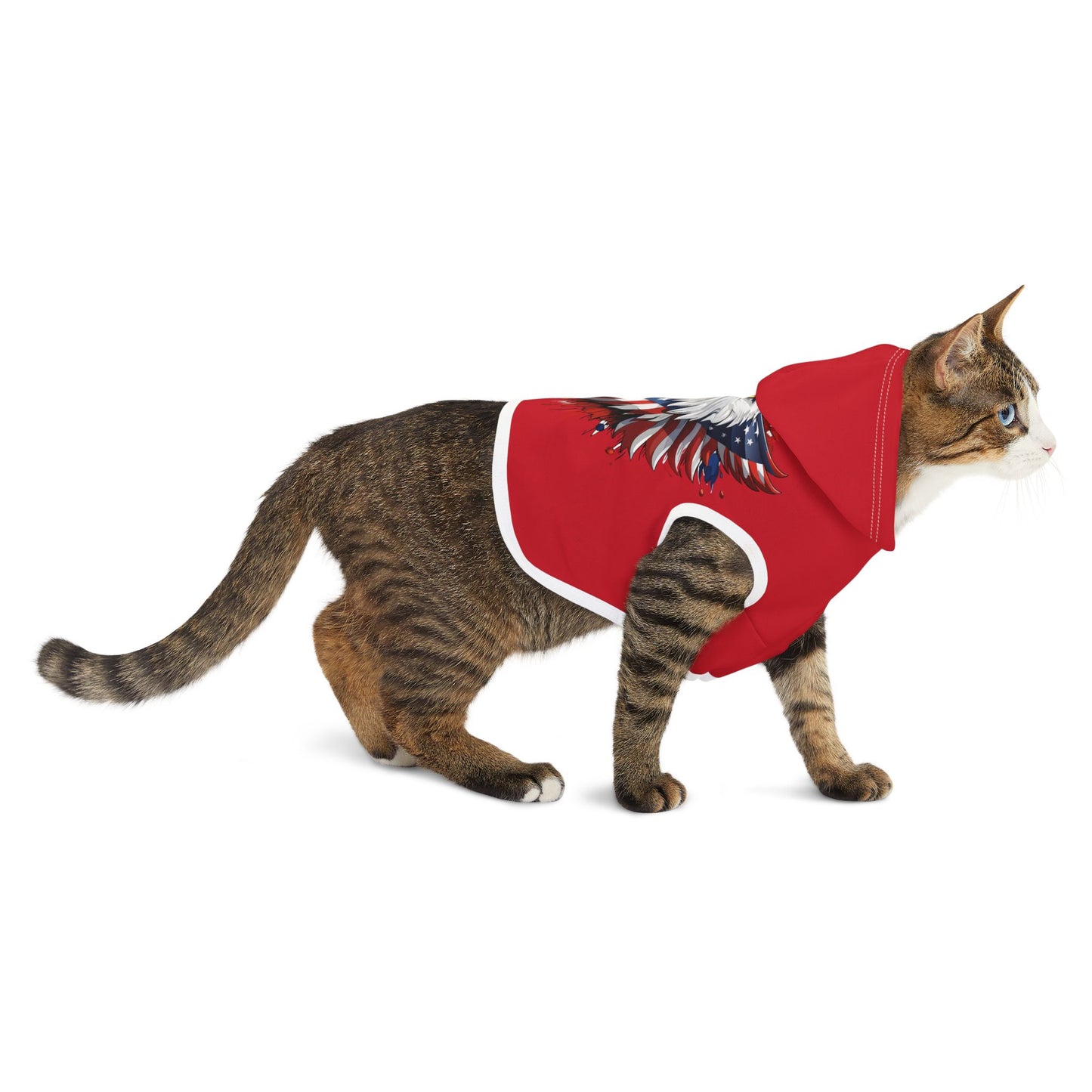 Princes Grace  Patriotic Eagle Pet Hoodie Perfect for National Holidays and Celebrations