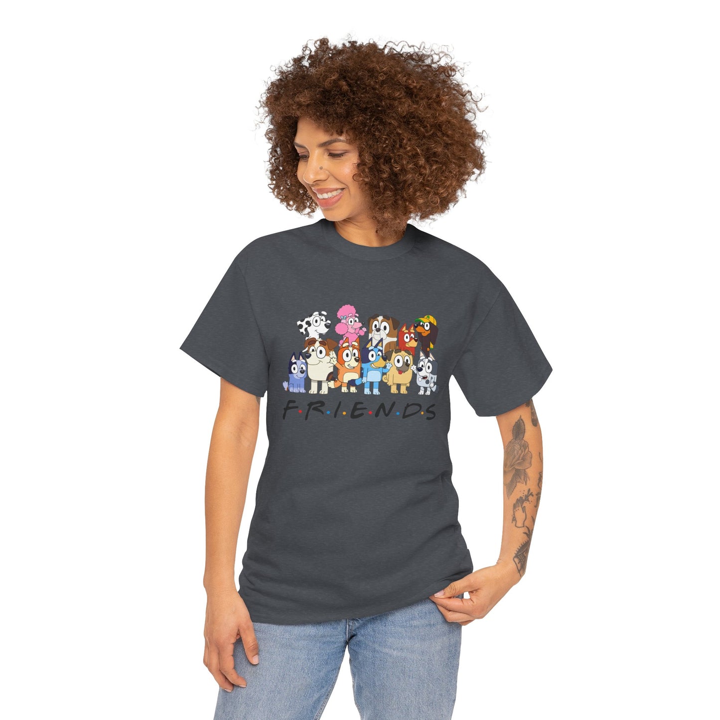 Princess Grace Bluey Friends Cartoon Unisex Heavy Cotton Tee  Fun & Playful Design