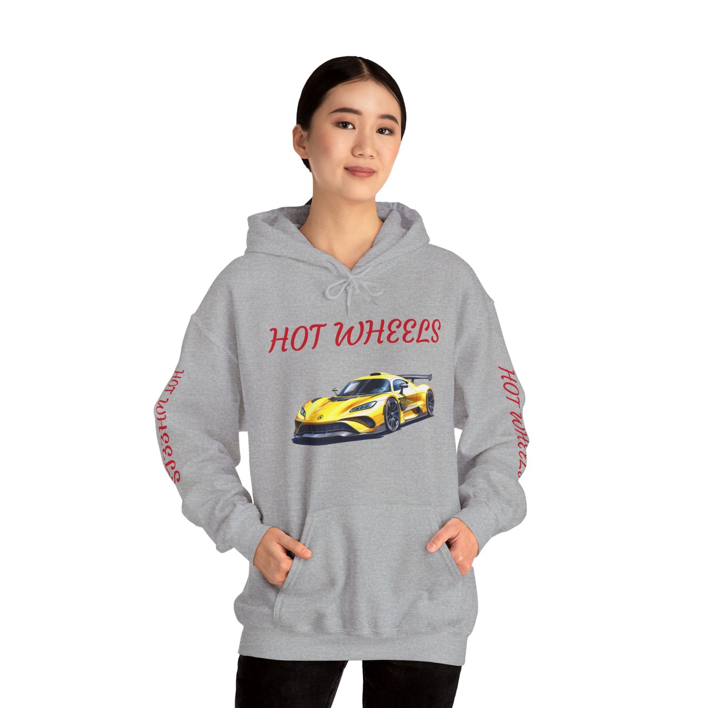 Princess Grace  Hot Wheels Unisex Hooded Sweatshirt Stylish Car Graphic with Bold Text