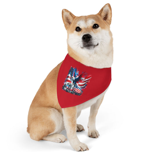 Princess Grace  Patriotic Pet Bandana Collar for Dogs Red with American Flag Design