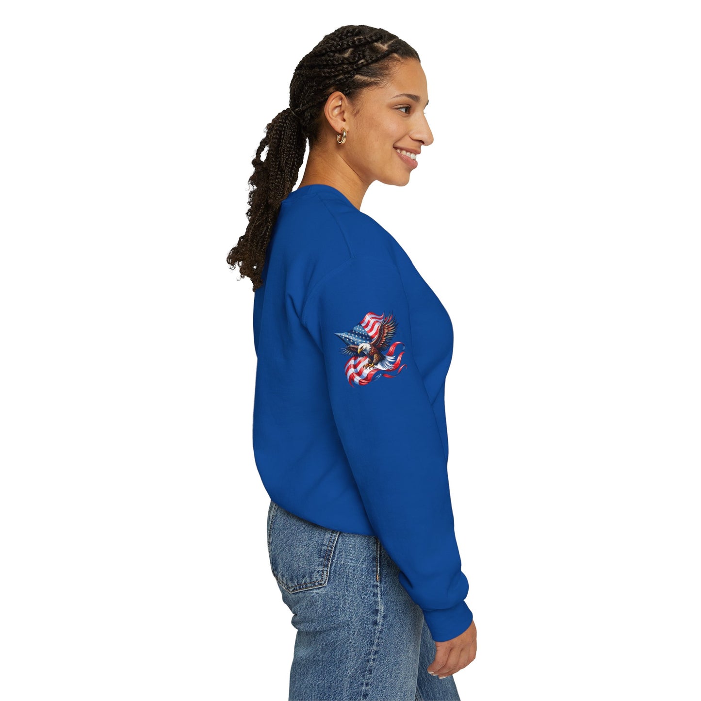 Princess Grace  Patriotic Eagle Crewneck Sweatshirt Unisex Heavy Blend Perfect for Independence Day and Memorial Day