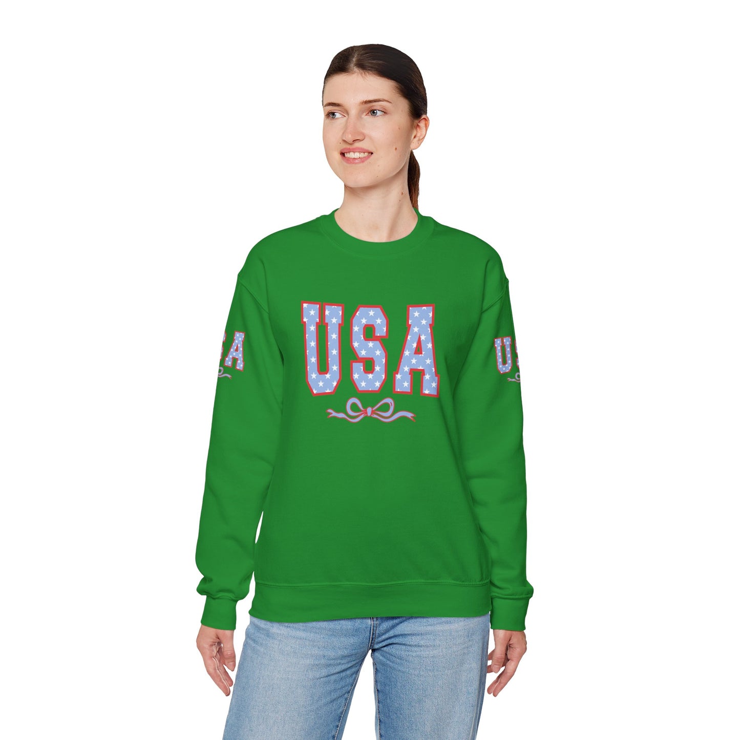 Princess Grace  USA Patriotic Crewneck Sweatshirt for All Seasons