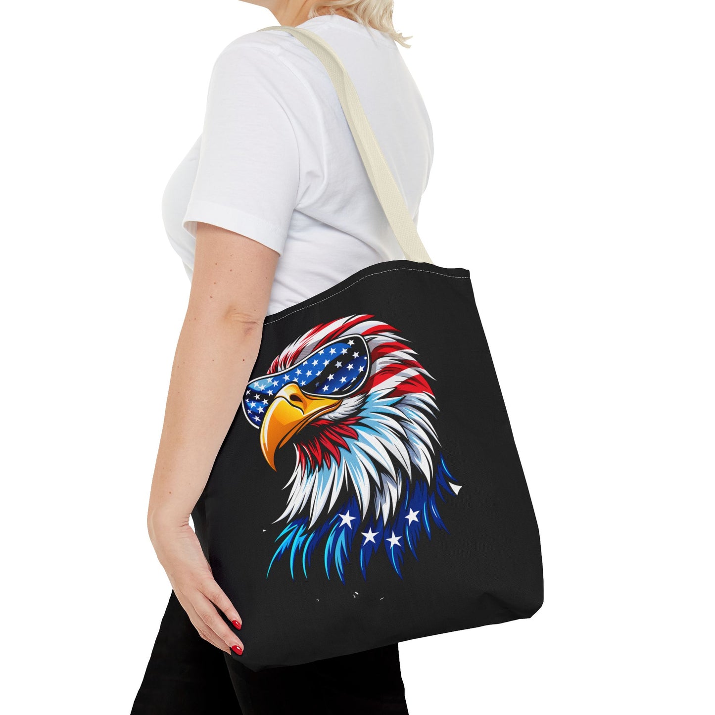 Princess Grace  Patriotic Eagle Tote Bag USA Flag Design, Perfect for Independence Day & Everyday Use