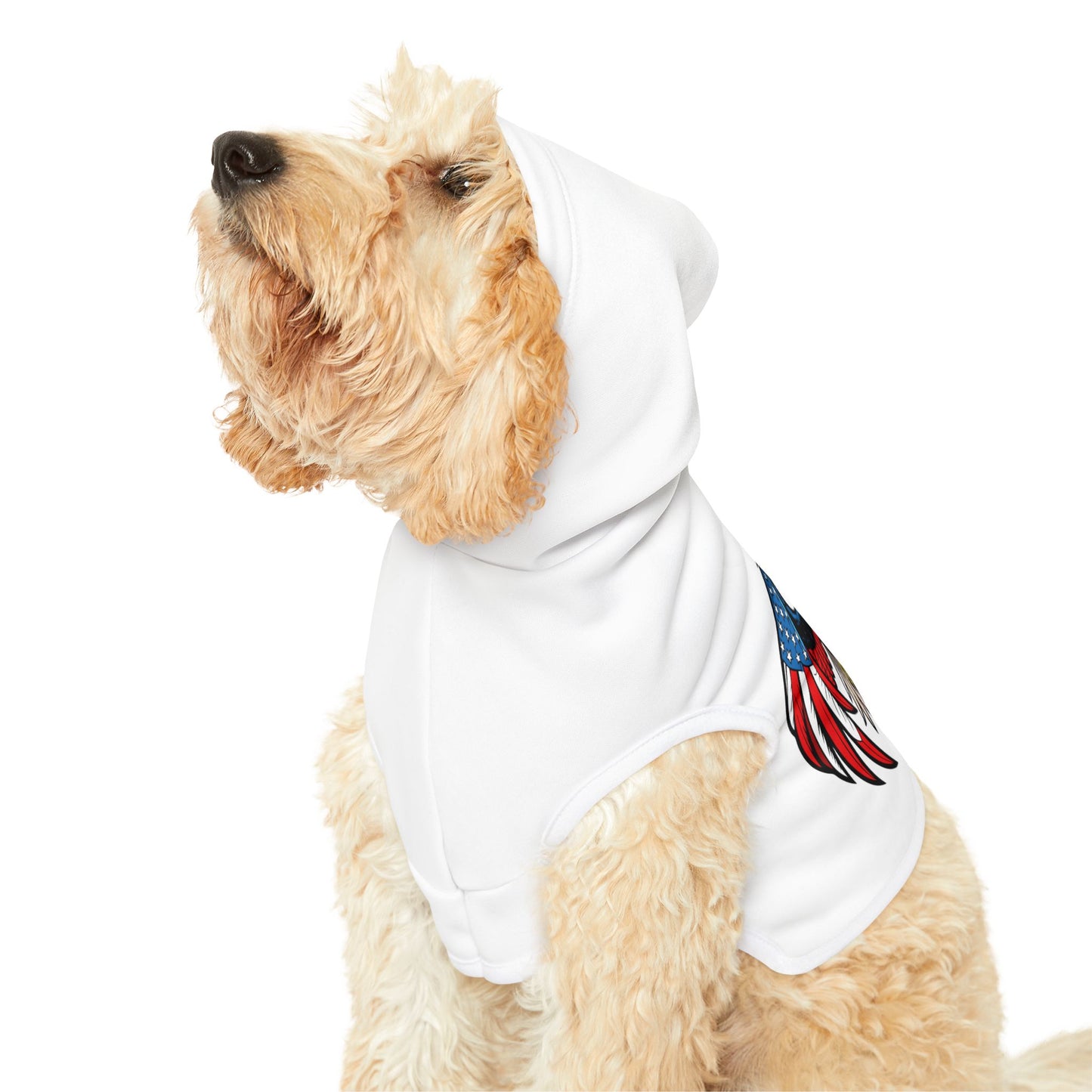 Princess Grace  Patriotic Eagle Pet Hoodie  Perfect for Independence Day and Outdoor Adventures
