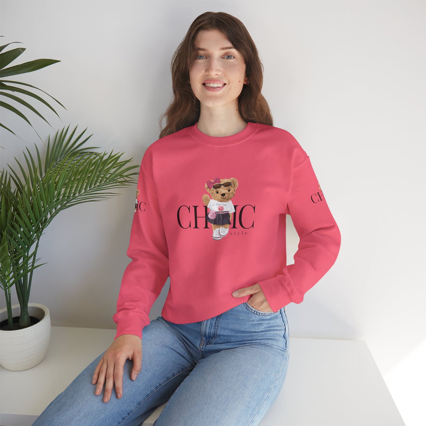 Princess  Grace  Chic Teddy Bear Sweatshirt  Unisex Heavy Blend Crewneck