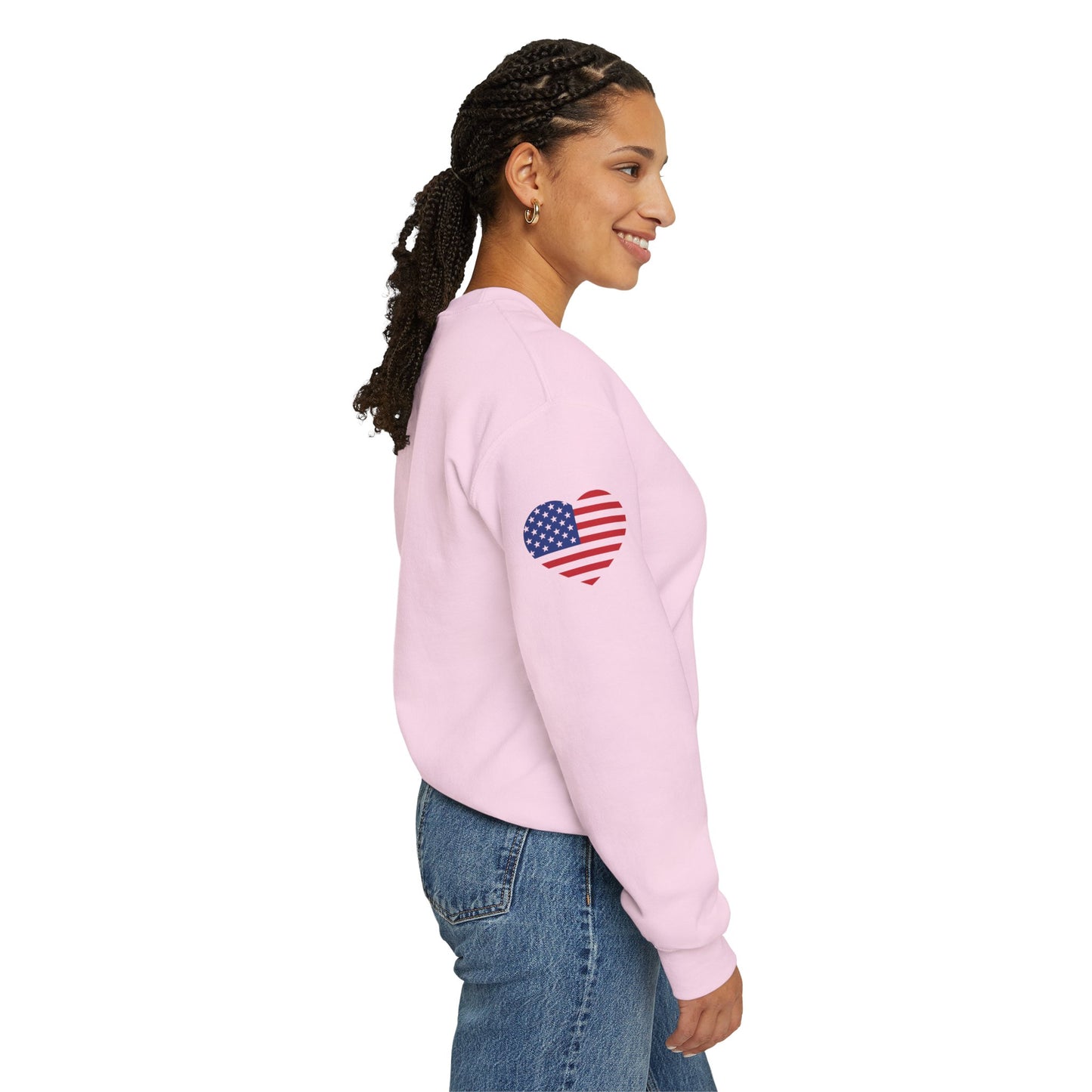 Princess Grace USA Heart Unisex Crewneck Sweatshirt Cozy American Pride