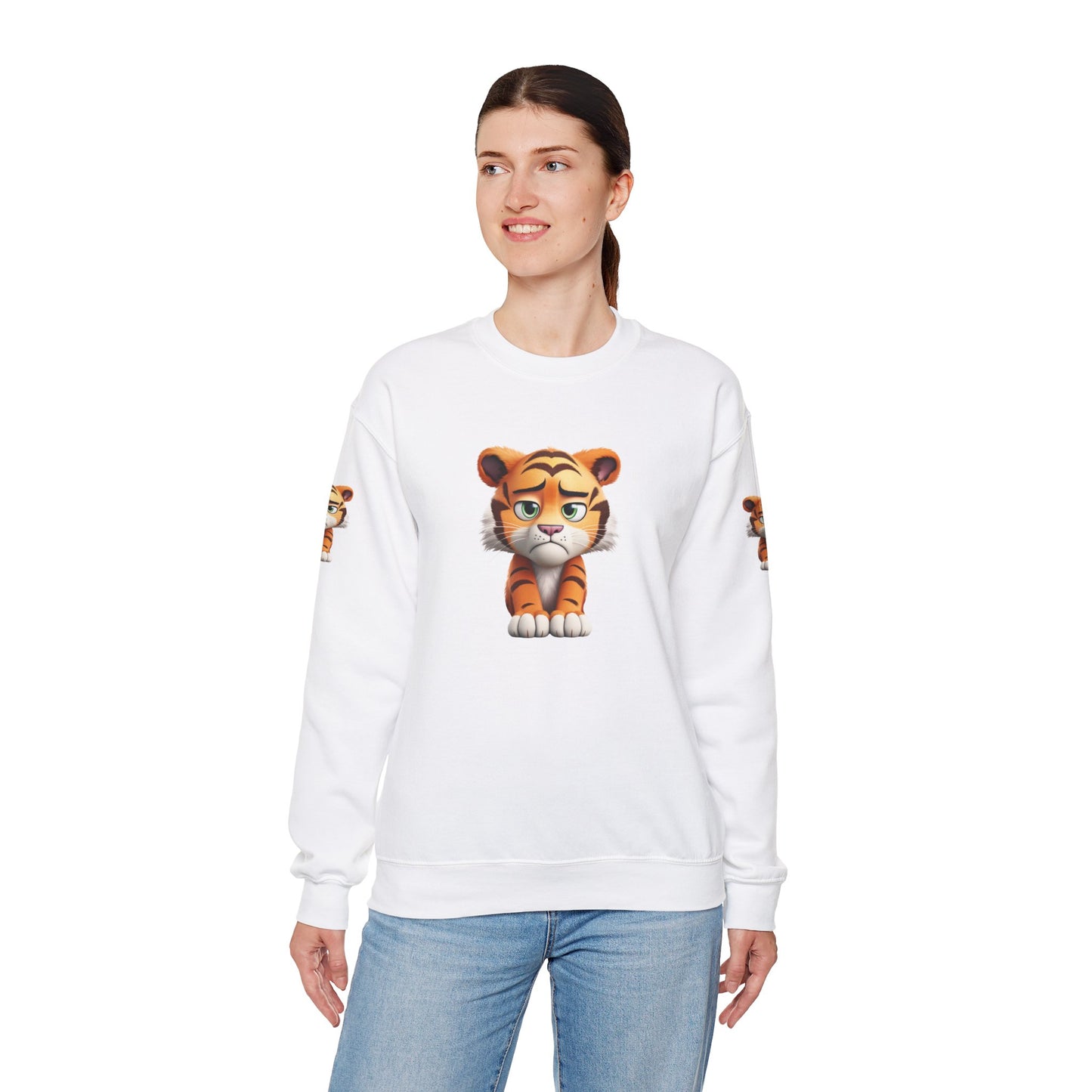 Princess Grace  Cute Tiger Graphic Unisex Crewneck Sweatshirt