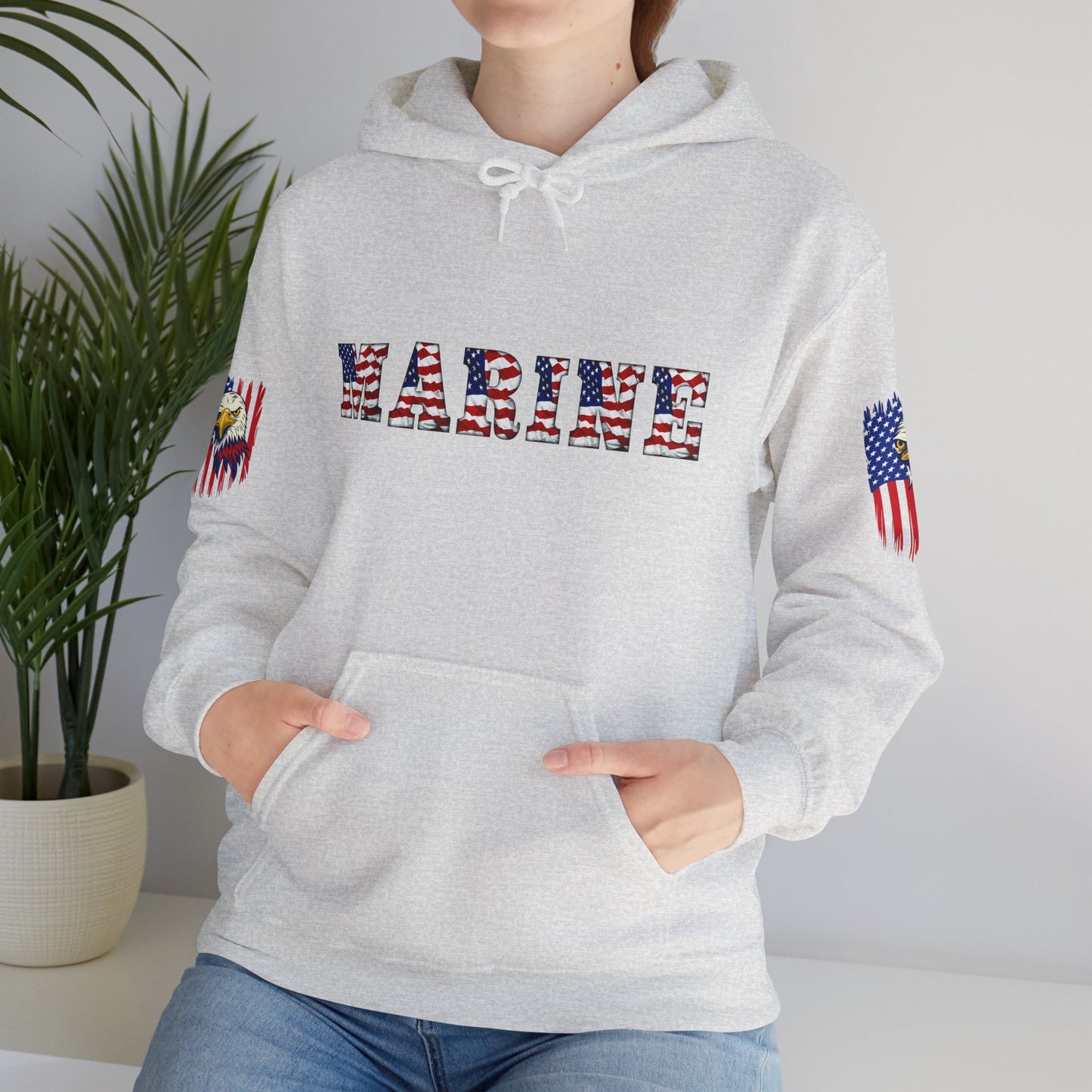 Princess Grace  American Pride Marine Eagle Hooded Sweatshirt
