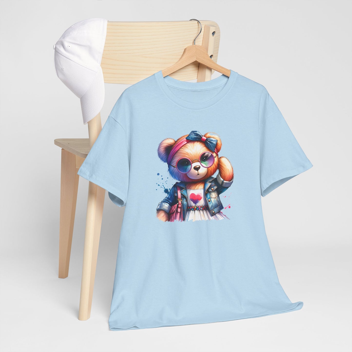 Princess Grace  Cute Teddy Bear Unisex Heavy Cotton Tee Playful Graphic T-Shirt for All Ages