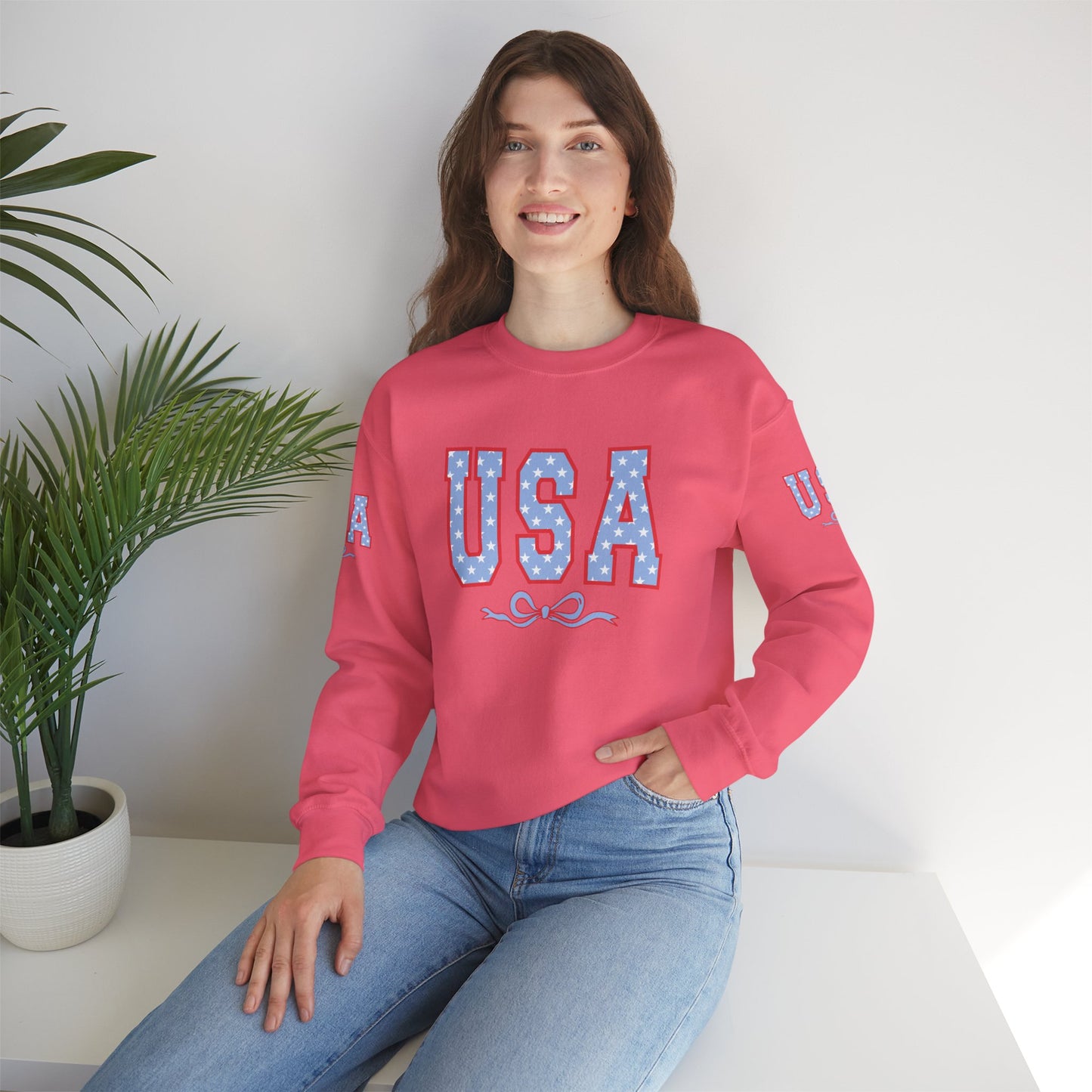 Princess Grace  USA Patriotic Crewneck Sweatshirt for All Seasons