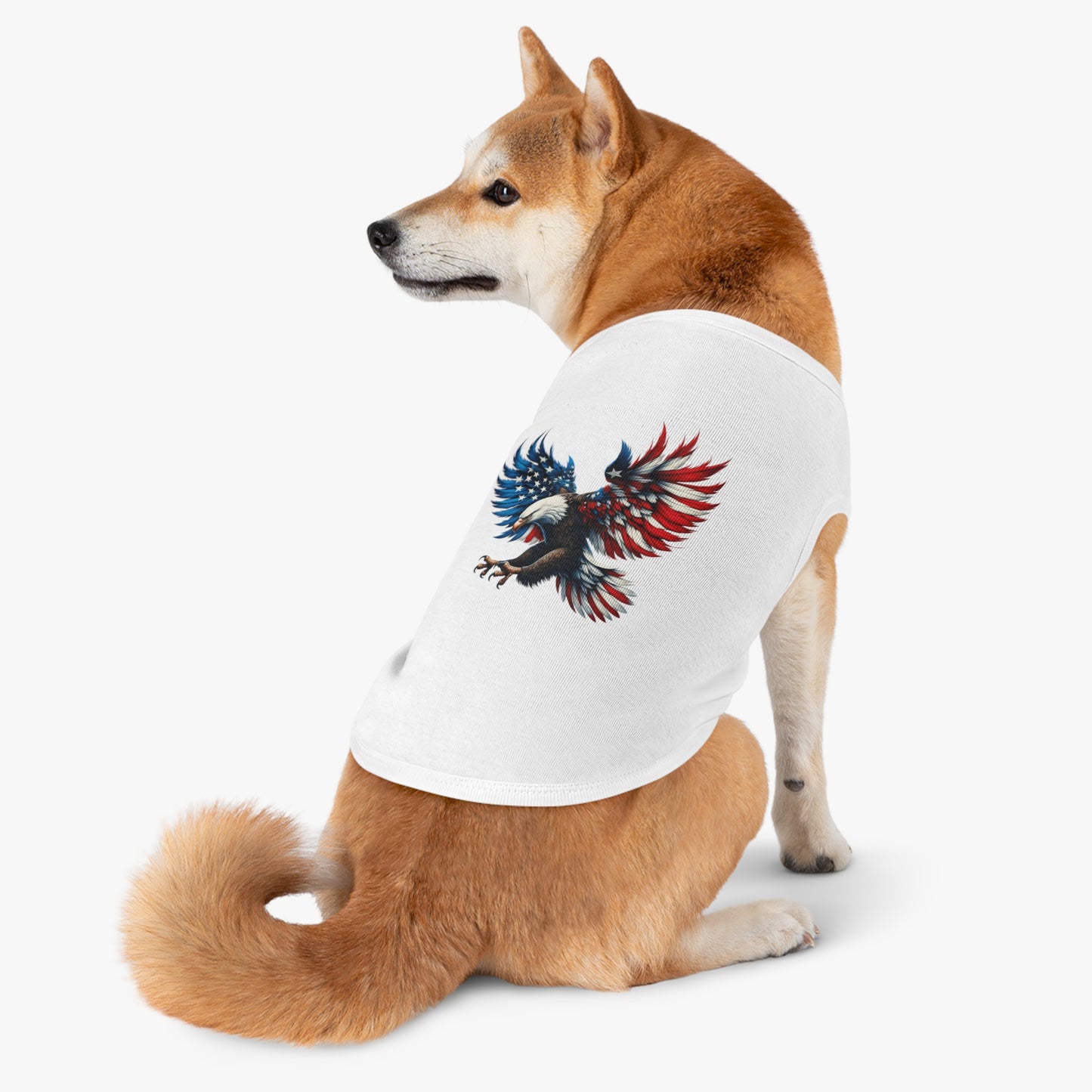 Princess Grace  Patriotic Eagle Pet Tank Top Comfortable & Stylish Holiday Apparel for Dogs