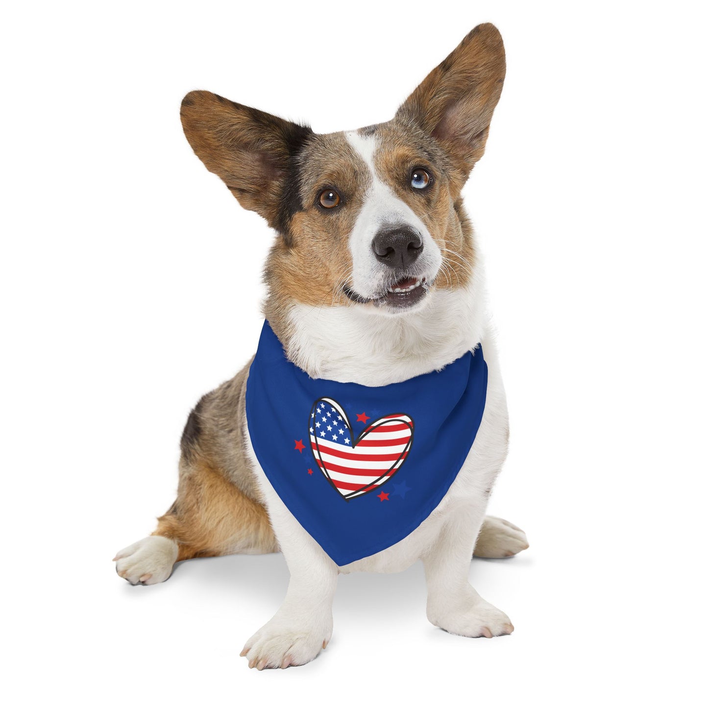 Princess Grace  Patriotic Pet Bandana Collar USA Heart Design for Dogs