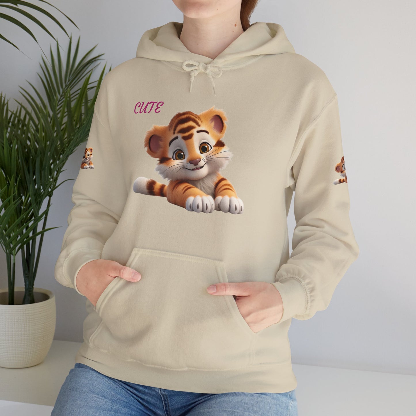 Princess Grace  Cute Tiger Design Unisex Heavy Blend Hooded Sweatshirt