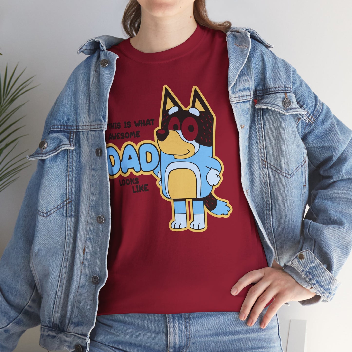 Princess Grace  Bluey  Awesome Dad Unisex Heavy Cotton Tee  Funny Gift for Father's Day