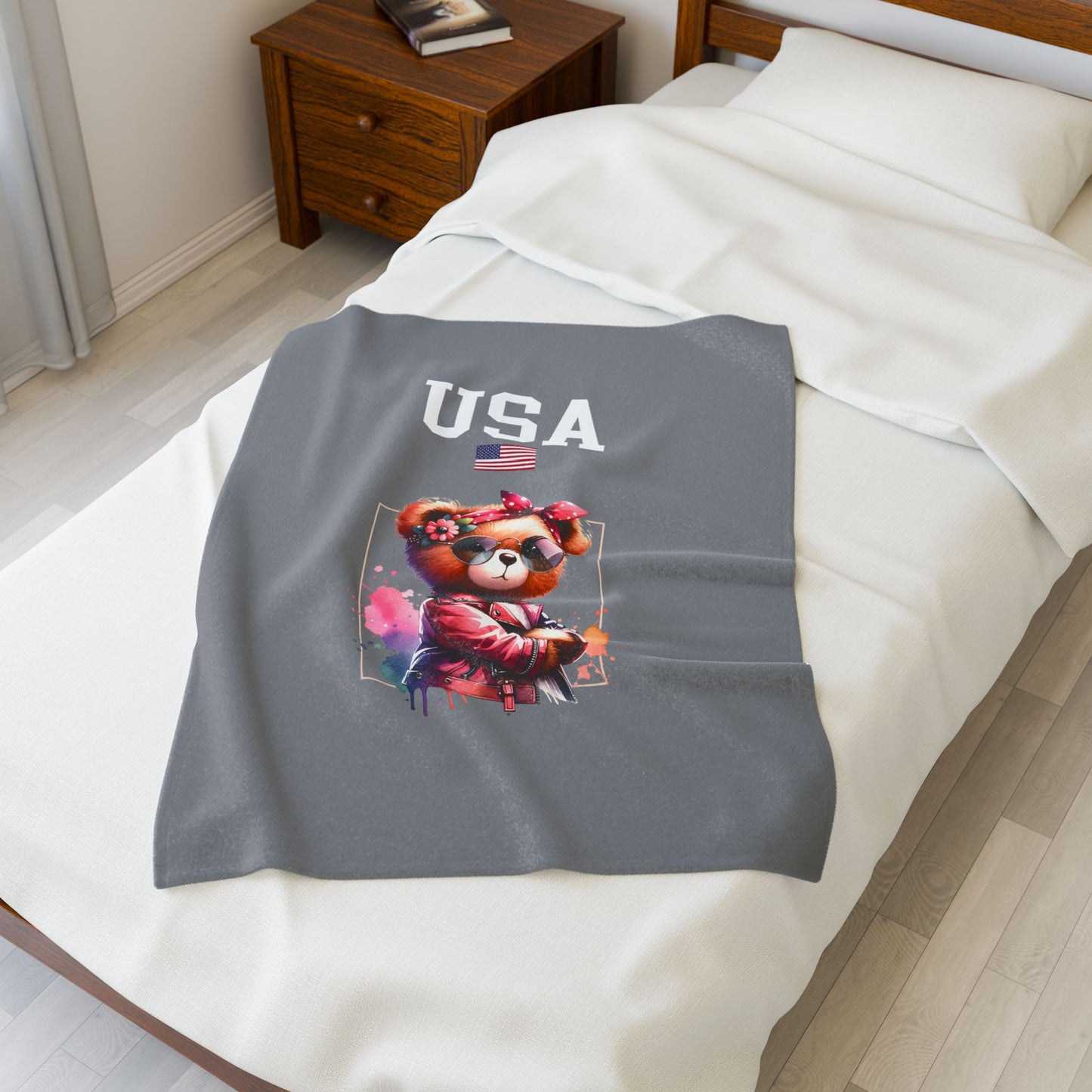Princess Grace  TEAM USA  Velveteen Plush Blanket