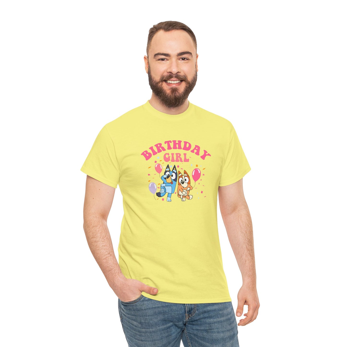 Princess Grace  Bluey  Birthday Girl Unisex Heavy Cotton Tee  Fun Party Attire for Celebrations